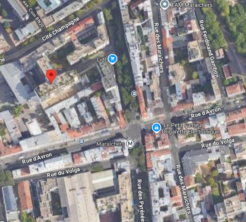 Plan d'accès au box de location, 5 Villa des Pyrénées, Paris 75020